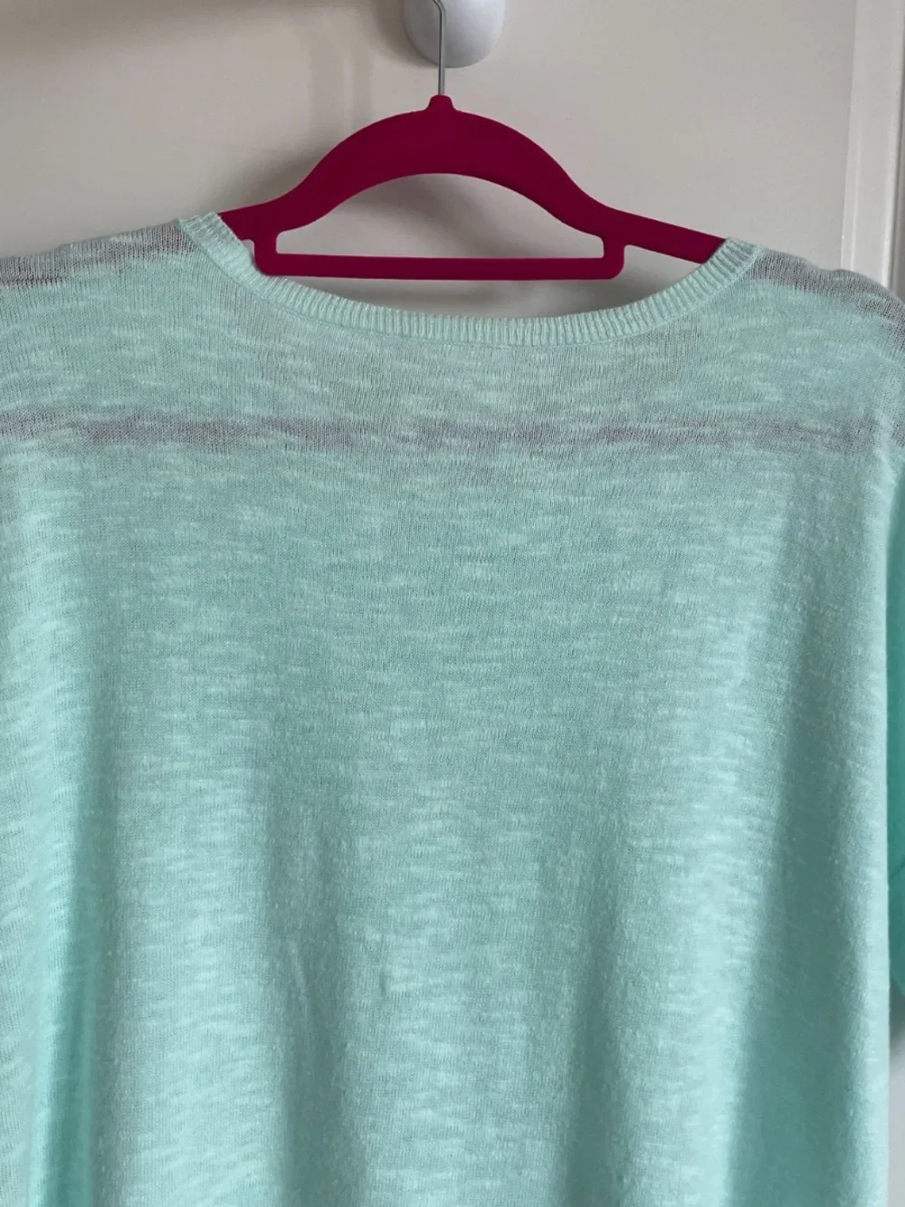 Eileen Fisher Organic Linen Cotton Mint Green S/S Oversized Tunic Top